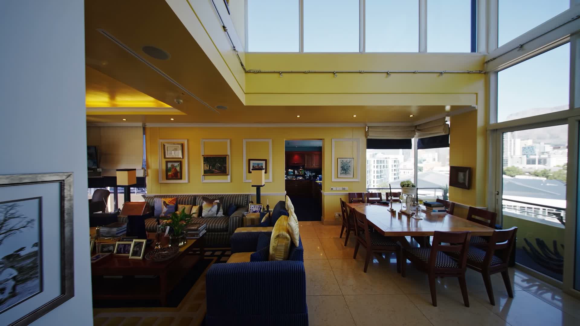 The Waterfront Penthouse film, opening on the harbour panorama